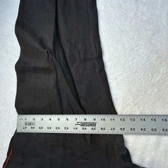 XiAo Womens High Rise Elastic Waist Linen Capri Crop Pants Large Pull-On Casual - Picture 8 of 9